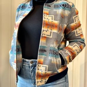 Pendleton Slate Chief Joseph Bomber Jacket Cropped